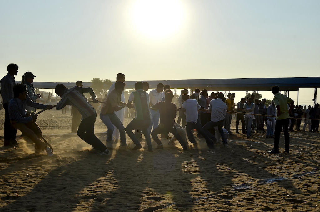 men playing tug of war