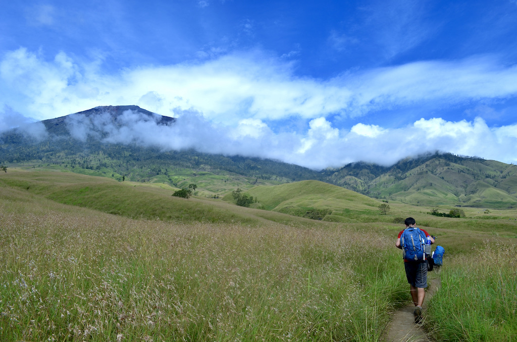 volcano in the distance