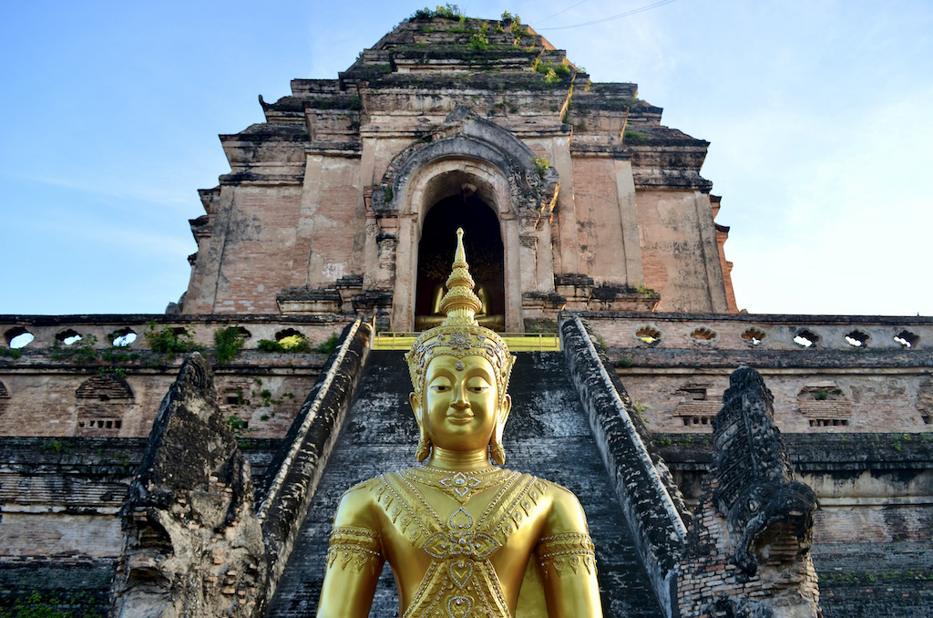 buddha statue in front of temple